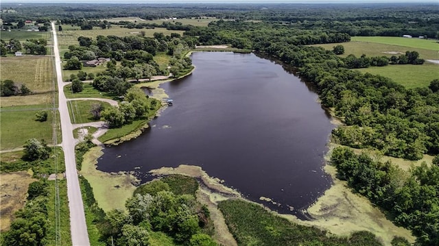 11702 E 246th St, Peculiar, MO 64078 - aerial view of property and surrounding area featuring a large body of water and rural landscape