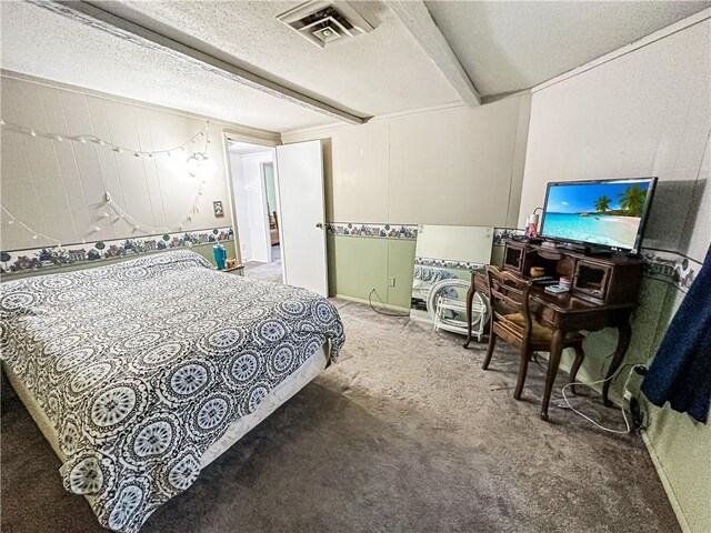 15157 Bass Cove Rd, Gravois Mills, MO 65037 - carpeted bedroom with a textured ceiling