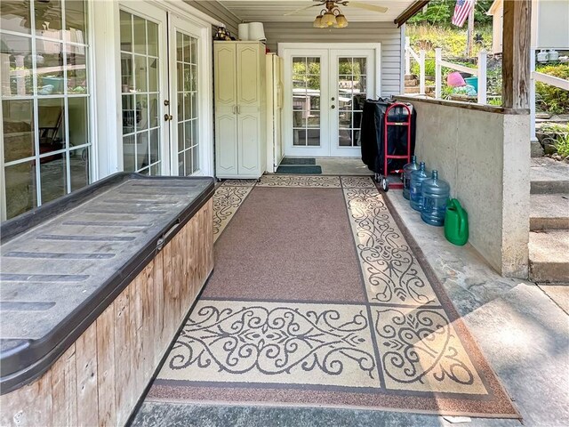 15157 Bass Cove Rd, Gravois Mills, MO 65037 - view of patio with french doors and a ceiling fan
