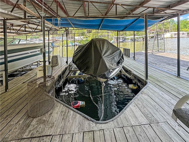 15157 Bass Cove Rd, Gravois Mills, MO 65037 - dock area featuring boat lift