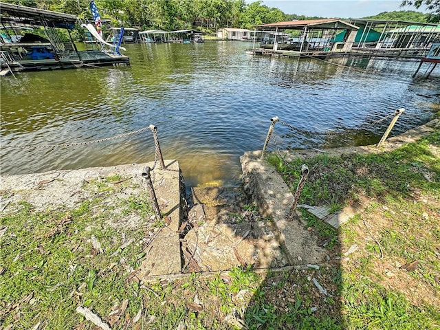 15157 Bass Cove Rd, Gravois Mills, MO 65037 - dock with boat lift and a water view
