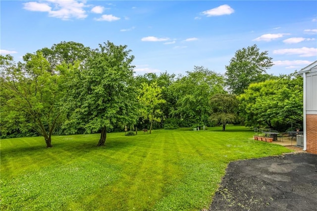 8726 W 104th St, Overland Park, KS 66212 - view of green lawn with a patio