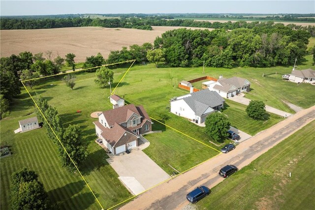 130 SW 95th Rd, Warrensburg, MO 64093 - aerial view of sparsely populated area featuring property parcel outlined