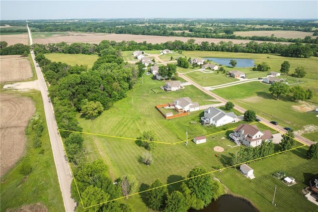 130 SW 95th Rd, Warrensburg, MO 64093 - view of rural area with property boundaries highlighted and a large body of water