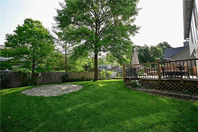 17586 W 112th St, Olathe, KS 66061 - view of yard with a wooden deck and a patio area