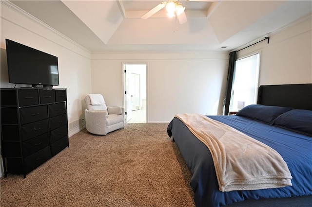 17586 W 112th St, Olathe, KS 66061 - bedroom with a tray ceiling, carpet floors, and a ceiling fan