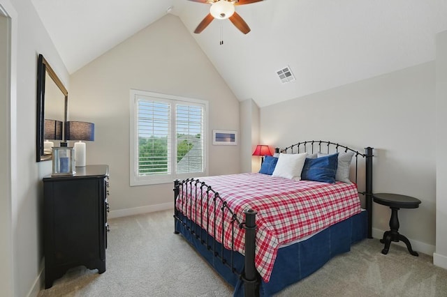 16005 Melrose St, Overland Park, KS 66221 - bedroom featuring vaulted ceiling, carpet flooring, and a ceiling fan