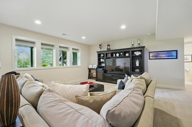 16005 Melrose St, Overland Park, KS 66221 - carpeted living room featuring recessed lighting