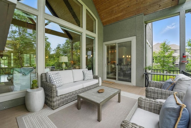 16005 Melrose St, Overland Park, KS 66221 - sunroom / solarium with an outdoor hangout area and vaulted ceiling