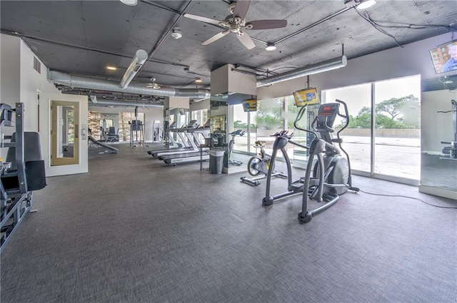 600 E 8th St Unit 5N, Kansas City, MO 64106 - gym featuring ceiling fan