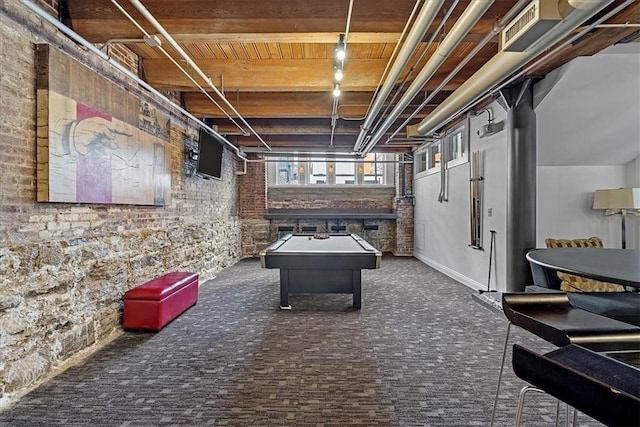 700 Broadway Blvd Unit 507, Kansas City, MO 64105 - playroom with carpet, brick wall, and billiards