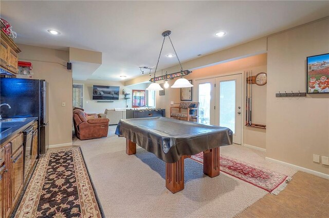 309 E 126th St, Kansas City, MO 64145 - game room with recessed lighting and pool table
