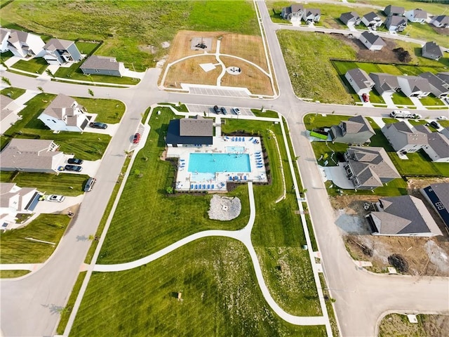 27104 E Cedar Grove Dr, Lees Summit, MO 64086 - aerial view of property and surrounding area featuring nearby suburban area and a pool