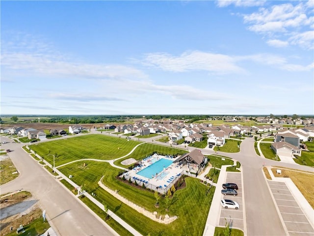 27104 E Cedar Grove Dr, Lees Summit, MO 64086 - aerial view of property's location featuring a pool and nearby suburban area