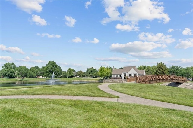 14605 Dearborn St, Overland Park, KS 66223 - view of community featuring a water view and a lawn