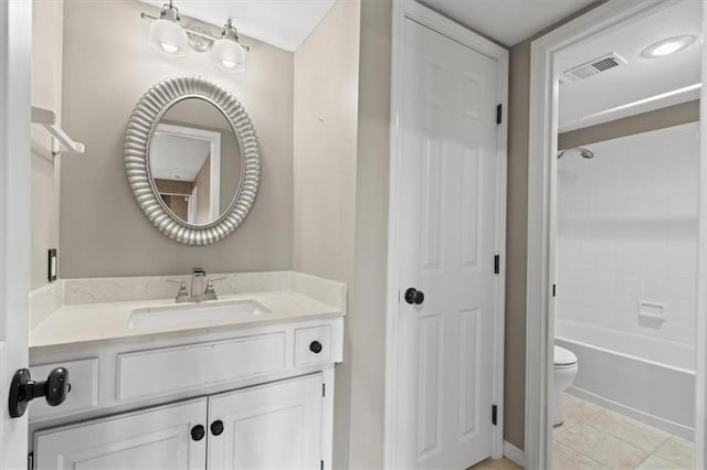 14605 Dearborn St, Overland Park, KS 66223 - bathroom with vanity, bathtub / shower combination, and tile patterned flooring