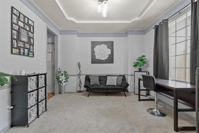 14105 W 115th St, Olathe, KS 66062 - carpeted office with a tray ceiling and ornamental molding