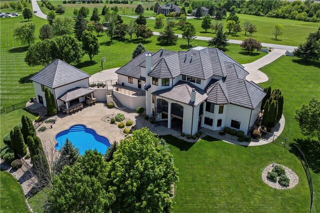20711 Benson St, Bucyrus, KS 66013 - view from above of property with a pool