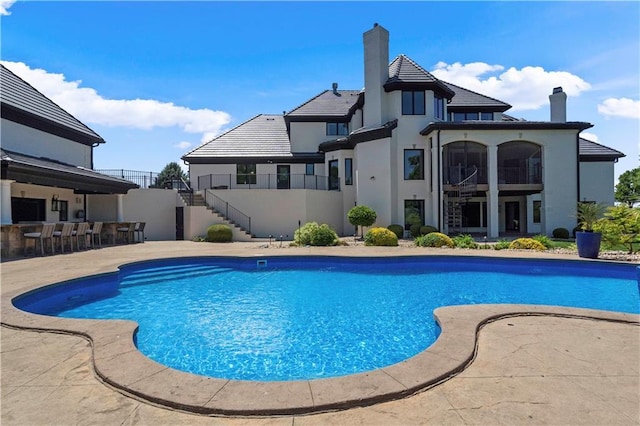 20711 Benson St, Bucyrus, KS 66013 - outdoor pool with a patio area and stairs