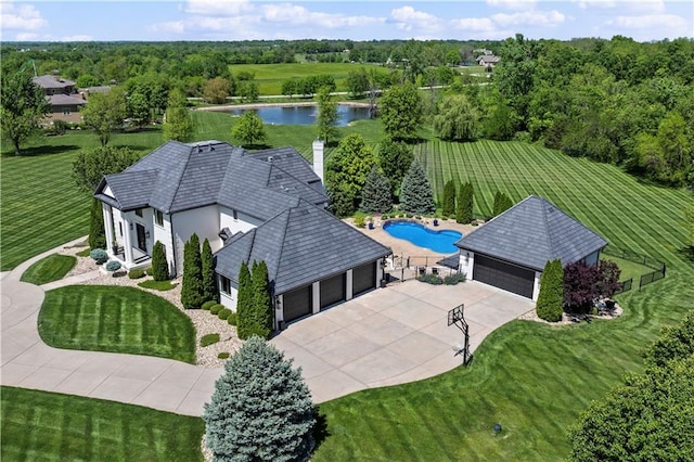 20711 Benson St, Bucyrus, KS 66013 - aerial view of a nearby body of water and a pool