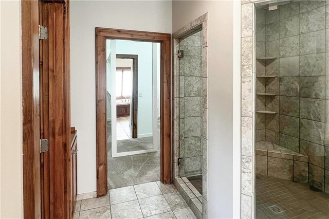 20711 Benson St, Bucyrus, KS 66013 - full bathroom with a stall shower and tile patterned flooring