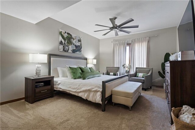 20711 Benson St, Bucyrus, KS 66013 - bedroom featuring light carpet and a ceiling fan