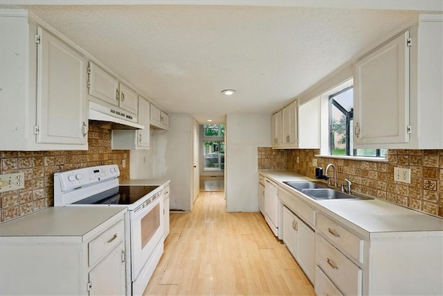 11431 Reeder St, Overland Park, KS 66210 - kitchen with white appliances, under cabinet range hood, a sink, healthy amount of natural light, and recessed lighting