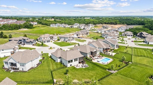 3053 NW Thoreau Ln, Lees Summit, MO 64081 - aerial perspective of suburban area with a pool