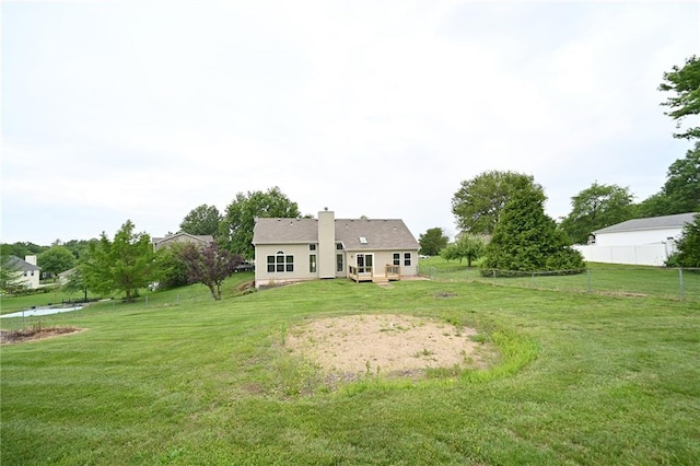 18 Timber Creek Cir, Platte City, MO 64079 - back of house with a wooden deck and a chimney
