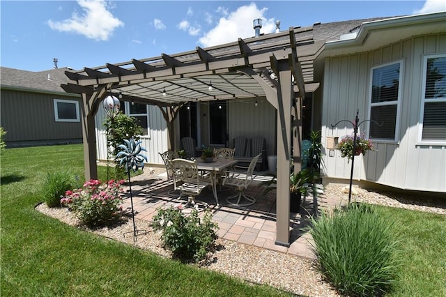 2015 Creek View Ln, Raymore, MO 64083 - view of patio / terrace featuring a pergola