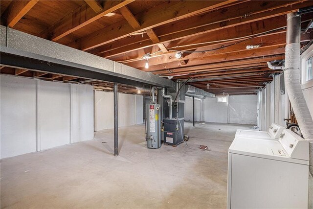 624 S Locust St, Gardner, KS 66030 - basement with gas water heater, independent washer and dryer, and heating unit