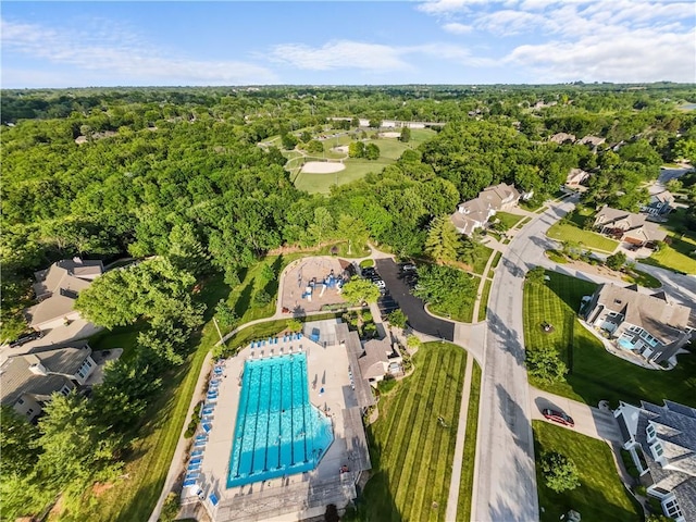 2201 SW Forestpark Cir, Lees Summit, MO 64081 - drone / aerial view of a pool area