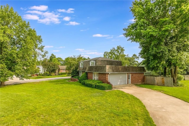 9714 Shepherds Dr, Kansas City, MO 64131 - colonial inspired home featuring brick siding, concrete driveway, a garage, and roof with shingles