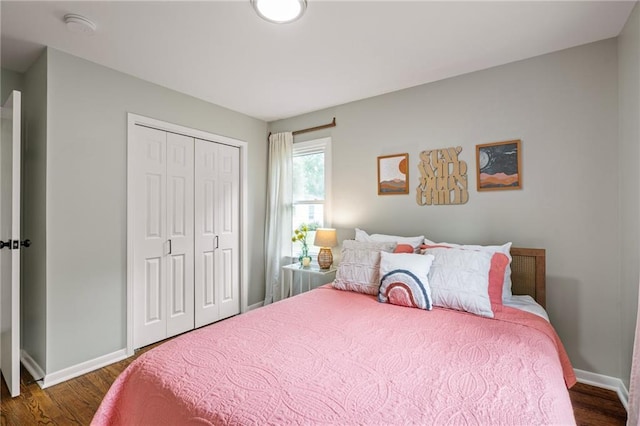 10417 Outlook Dr, Overland Park, KS 66207 - bedroom featuring dark wood-style flooring and a closet