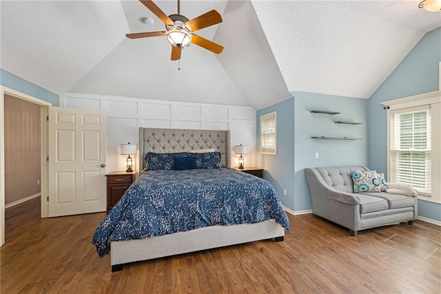 5827 Roundtree St, Shawnee, KS 66226 - bedroom featuring vaulted ceiling, wood finished floors, and ceiling fan
