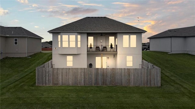 9504 N Amoret Ave, Kansas City, MO 64154 - rear view of property with a balcony and ceiling fan