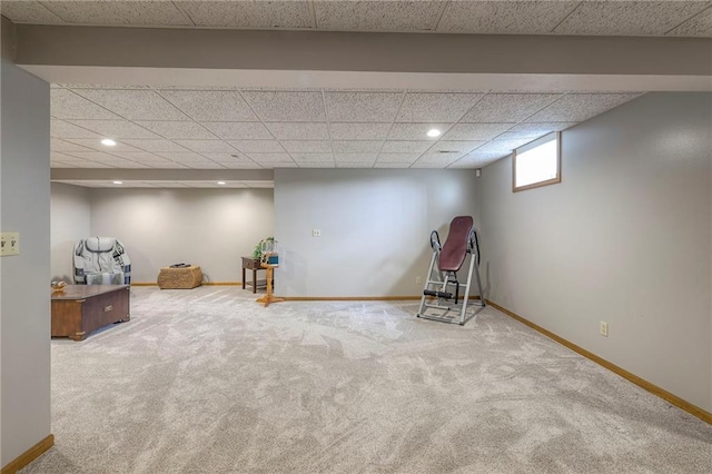 210 SE 200th Rd, Clinton, MO 64735 - unfurnished room with carpet floors, a paneled ceiling, baseboards, and recessed lighting