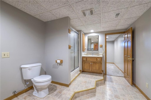 210 SE 200th Rd, Clinton, MO 64735 - full bath featuring a shower stall, vanity, toilet, baseboards, and recessed lighting