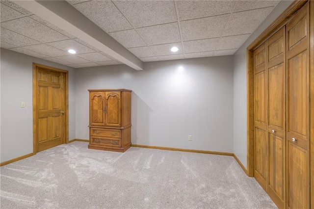 210 SE 200th Rd, Clinton, MO 64735 - finished basement with light colored carpet, recessed lighting, baseboards, and a drop ceiling