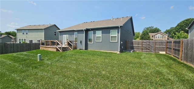 12432 Live Oak Cir, Peculiar, MO 64078 - rear view of property featuring a wooden deck