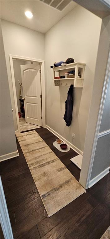 12432 Live Oak Cir, Peculiar, MO 64078 - hall featuring baseboards, wood finished floors, and recessed lighting