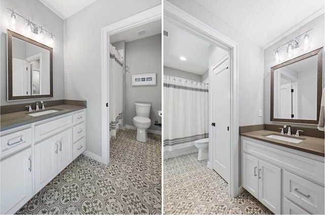 9291 Brownridge St, Lenexa, KS 66220 - bathroom featuring vanity and curtained shower