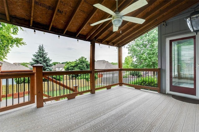 16533 W 80th St, Lenexa, KS 66219 - wooden deck with ceiling fan