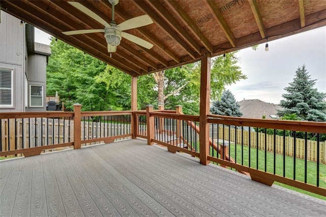 16533 W 80th St, Lenexa, KS 66219 - wooden terrace with a ceiling fan