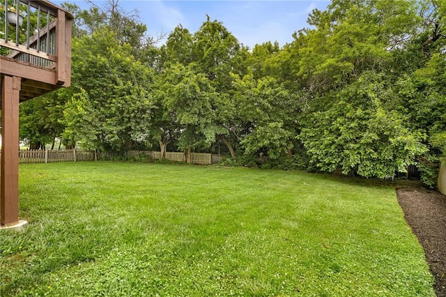 1229 SE Princeton Dr, Lees Summit, MO 64081 - fenced backyard with a wooden deck