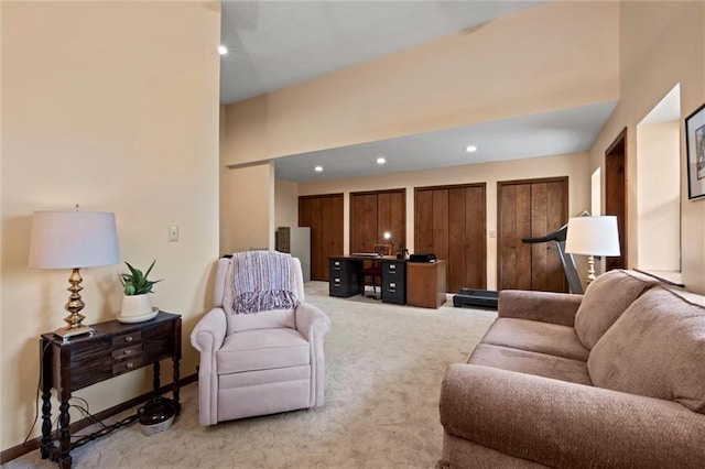 19913 Pepper Tree Rd, Edgerton, KS 66021 - living area featuring light colored carpet and recessed lighting