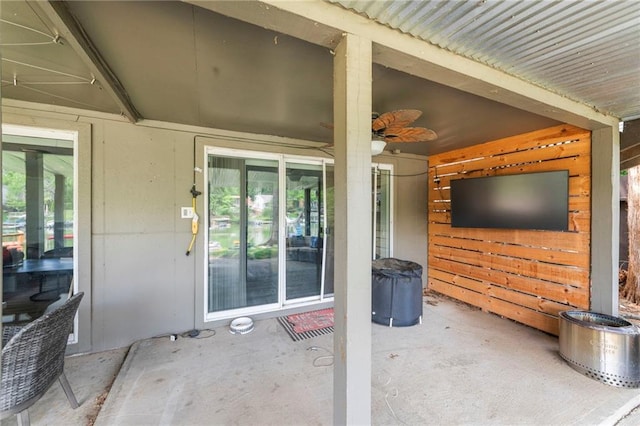 37 Beach Dr, Blue Springs, MO 64015 - view of patio / terrace with a ceiling fan