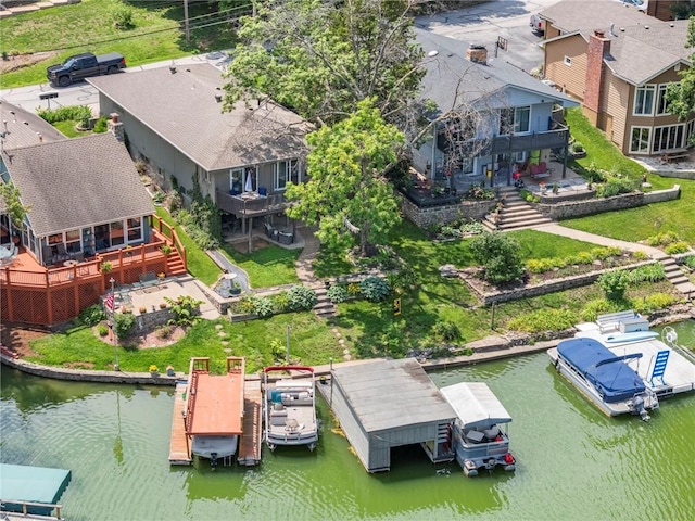 37 Beach Dr, Blue Springs, MO 64015 - aerial view of property and surrounding area with a nearby body of water
