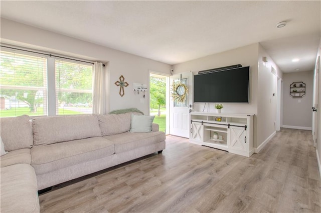 604 Lake Rd, Garden City, MO 64747 - living room with light wood finished floors and baseboards