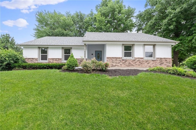 16000 E 28th St S, Independence, MO 64055 - ranch-style house featuring brick siding, a front lawn, and a shingled roof